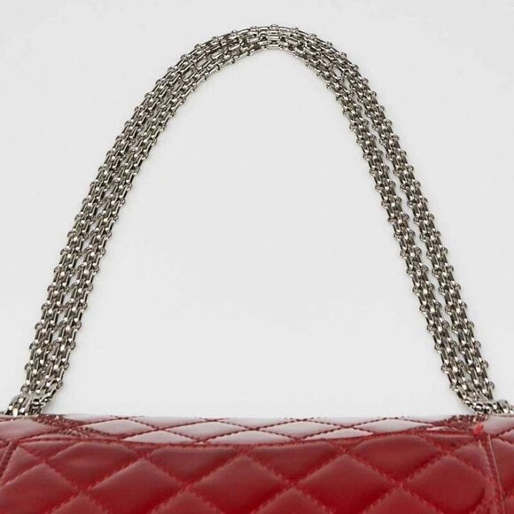 Chanel Red 2.55 Reissue Quilted Patent Leather 226 Flap Bag - Picture 3 of 10